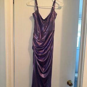 JLUXLABEL Shimmering Purple Maxi Dress
